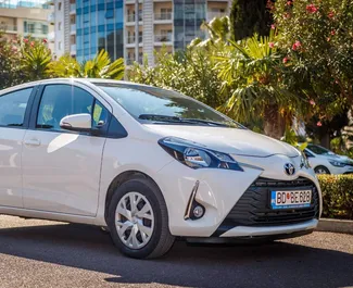 Front view of a rental Toyota Yaris in Budva, Montenegro ✓ Car #486. ✓ Automatic TM ✓ 45 reviews.