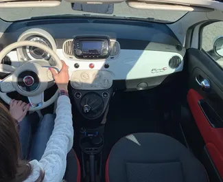 Benzīns 1,2L dzinējs Fiat 500 Cabrio 2018 nomai Krētā.