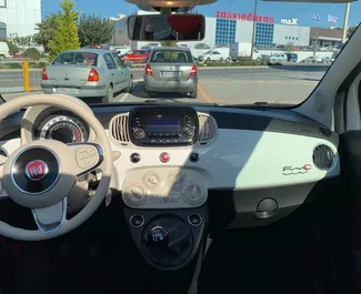 Fiat 500 Cabrio 2018 available for rent in Crete, with unlimited mileage limit.