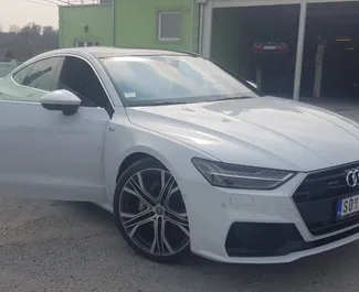 Front view of a rental Audi A7 in Bar, Montenegro ✓ Car #1357. ✓ Automatic TM ✓ 0 reviews.