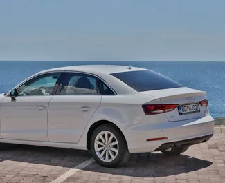 Audi A3 Sedan 2015 automašīnas noma Melnkalnē, iezīmes ✓ Dīzeļdegviela degviela un 85 zirgspēki ➤ Sākot no 30 EUR dienā.