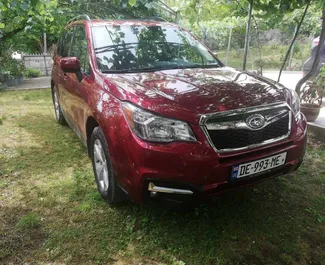 Frontvisning av en leiebil Subaru Forester i Tbilisi, Georgia ✓ Bil #2262. ✓ Automatisk TM ✓ 0 anmeldelser.