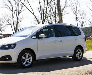 Front view of a rental Seat Alhambra in Becici, Montenegro ✓ Car #2265. ✓ Automatic TM ✓ 0 reviews.
