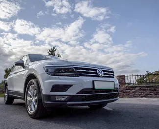 Front view of a rental Volkswagen Tiguan in Becici, Montenegro ✓ Car #2490. ✓ Automatic TM ✓ 0 reviews.