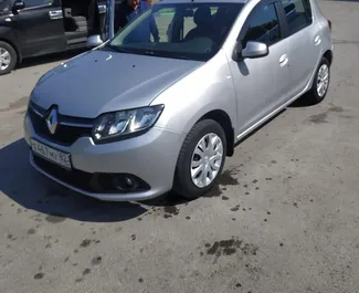 Front view of a rental Renault Sandero in Simferopol, Crimea ✓ Car #3084. ✓ Manual TM ✓ 0 reviews.