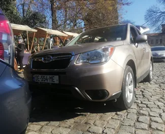 Frontvisning av en leiebil Subaru Forester i Tbilisi, Georgia ✓ Bil #3854. ✓ Automatisk TM ✓ 0 anmeldelser.