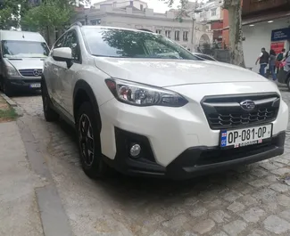 Frontvisning av en leiebil Subaru Crosstrek i Tbilisi, Georgia ✓ Bil #4160. ✓ Automatisk TM ✓ 1 anmeldelser.