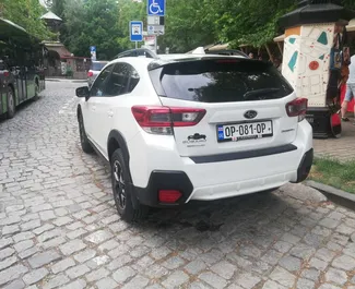 Interiören av Subaru Crosstrek för uthyrning i Georgien. En fantastisk 5-sitsig bil med en Automatisk växellåda.