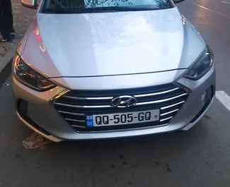 Frontvisning av en leiebil Hyundai Elantra i Tbilisi, Georgia ✓ Bil #4166. ✓ Automatisk TM ✓ 0 anmeldelser.