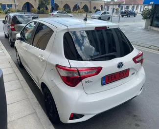 Toyota Vitz 2018 car hire in Cyprus, featuring ✓ Hybrid fuel and 109 horsepower ➤ Starting from 18 EUR per day.