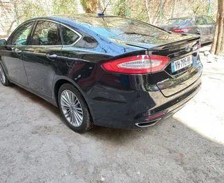 Ford Fusion Sedan 2017 with Front drive system, available at Tbilisi Airport.