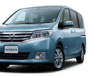 Front view of a rental Nissan Serena in Ayia Napa, Cyprus ✓ Car #4243. ✓ Automatic TM ✓ 0 reviews.