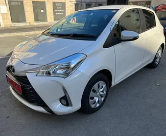 Front view of a rental Toyota Vitz in Larnaca, Cyprus ✓ Car #4375. ✓ Automatic TM ✓ 0 reviews.