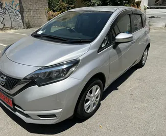 Front view of a rental Nissan Note in Larnaca, Cyprus ✓ Car #4373. ✓ Automatic TM ✓ 0 reviews.