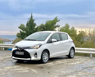 Front view of a rental Toyota Yaris in Budva, Montenegro ✓ Car #4386. ✓ Automatic TM ✓ 3 reviews.