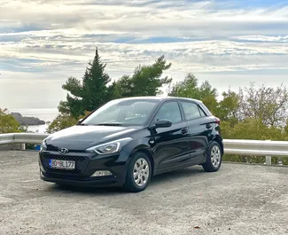 Front view of a rental Hyundai i20 in Budva, Montenegro ✓ Car #4387. ✓ Automatic TM ✓ 1 reviews.