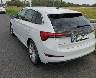 Skoda Scala 2022 car hire in Czechia, featuring ✓ Petrol fuel and 110 horsepower ➤ Starting from 33 EUR per day.