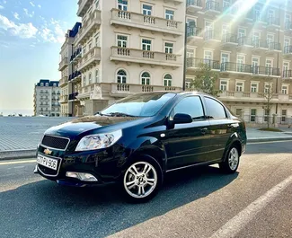 Front view of a rental Chevrolet Aveo at Baku Airport, Azerbaijan ✓ Car #4431. ✓ Automatic TM ✓ 0 reviews.