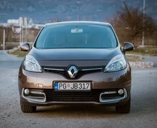 Vuokra-auton etunäkymä Renault Scenic Podgoricassa, Montenegro ✓ Auto #4599. ✓ Vaihteisto Manuaalinen TM ✓ Arvostelut 1.