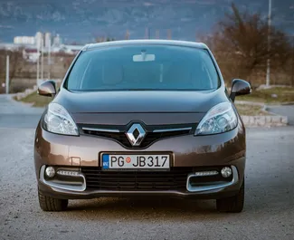 Frontvisning av en leiebil Renault Scenic i Podgorica, Montenegro ✓ Bil #4599. ✓ Manuell TM ✓ 1 anmeldelser.