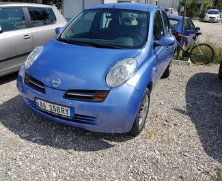 Framvy av en hyrbil Nissan Micra i Tirana, Albanien ✓ Bil #4512. ✓ Växellåda Automatisk TM ✓ 3 recensioner.