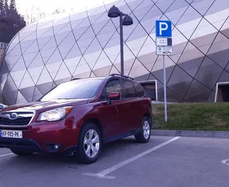 Subaru Forester 2016 car hire in Georgia, featuring ✓ Petrol fuel and 226 horsepower ➤ Starting from 104 GEL per day.