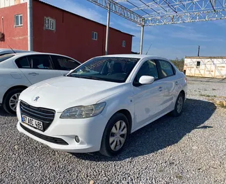 Front view of a rental Peugeot 301 at Antalya Airport, Turkey ✓ Car #5012. ✓ Manual TM ✓ 0 reviews.