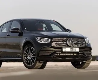 Front view of a rental Mercedes-Benz GLC Coupe in Dubai, UAE ✓ Car #4930. ✓ Automatic TM ✓ 0 reviews.