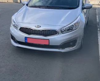 Front view of a rental Kia Ceed at Paphos Airport, Cyprus ✓ Car #5024. ✓ Automatic TM ✓ 0 reviews.
