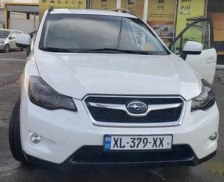 Predný pohľad na prenajaté auto Subaru XV v v Tbilisi, Georgia ✓ Auto č. 5314. ✓ Prevodovka Automatické TM ✓ Hodnotenia 0.