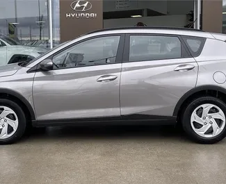 Front view of a rental Hyundai Bayon at Vienna Airport, Austria ✓ Car #5348. ✓ Manual TM ✓ 0 reviews.