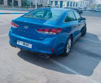 Hyundai Sonata 2019 car hire in the UAE, featuring ✓ Petrol fuel and  horsepower ➤ Starting from 126 AED per day.