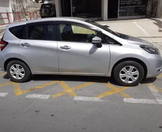 Front view of a rental Nissan Note in Limassol, Cyprus ✓ Car #5594. ✓ Automatic TM ✓ 0 reviews.