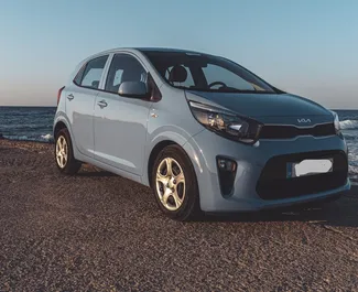 Frontvisning av en leiebil Kia Picanto på Kreta, Hellas ✓ Bil #5610. ✓ Manuell TM ✓ 0 anmeldelser.