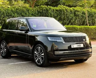 Land Rover Range Rover 2023 car hire in the UAE, featuring ✓ Petrol fuel and 360 horsepower ➤ Starting from 4989 AED per day.