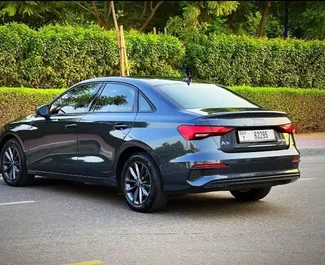 Audi A3 Sedan 2022 disponible para alquilar en Dubai, con límite de millaje de ilimitado.