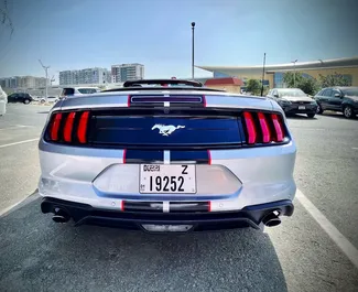 Interior of Ford Mustang Cabrio for hire in the UAE. A Great 4-seater car with a Automatic transmission.