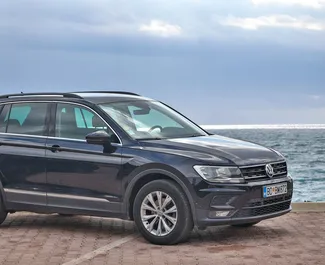 Front view of a rental Volkswagen Tiguan in Budva, Montenegro ✓ Car #5888. ✓ Automatic TM ✓ 3 reviews.