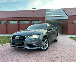 Front view of a rental Audi A3 in Becici, Montenegro ✓ Car #5952. ✓ Automatic TM ✓ 0 reviews.