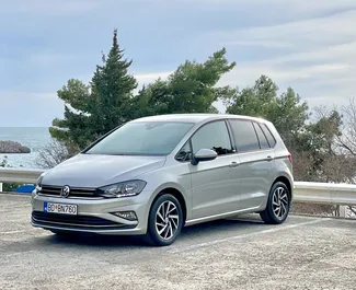 Front view of a rental Volkswagen Golf Sportsvan in Budva, Montenegro ✓ Car #6279. ✓ Automatic TM ✓ 1 reviews.