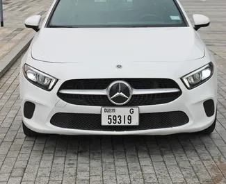 Front view of a rental Mercedes-Benz A-Class in Dubai, UAE ✓ Car #6153. ✓ Automatic TM ✓ 0 reviews.