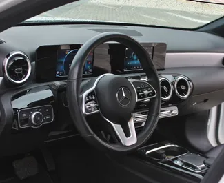 Interior of Mercedes-Benz A-Class for hire in the UAE. A Great 5-seater car with a Automatic transmission.