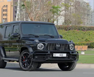 Mercedes-Benz G63 AMG rental. Premium, Luxury, SUV Car for Renting in the UAE ✓ Deposit of 1500 AED ✓ TPL, CDW insurance options.