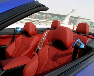 BMW 420i Cabrio 2023 with Rear drive system, available in Dubai.