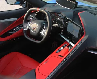 Interior of Chevrolet Corvette for hire in the UAE. A Great 2-seater car with a Automatic transmission.