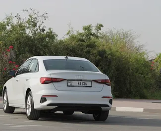 Ενοικίαση αυτοκινήτου Audi A3 Sedan 2023 στα Ηνωμένα Αραβικά Εμιράτα, περιλαμβάνει ✓ καύσιμο Βενζίνη και 225 ίππους ➤ Από 320 AED ανά ημέρα.