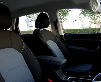 Interior of Chevrolet Captiva for hire in the UAE. A Great 7-seater car with a Automatic transmission.