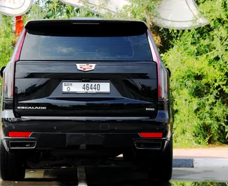 Uthyrning av Cadillac Escalade. Premium, Lyx, SUV bil för uthyrning i Förenade Arabemiraten ✓ Deposition 1500 AED ✓ Försäkringsalternativ: TPL, CDW.