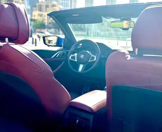 Uthyrning av BMW 420i Cabrio. Komfort, Premium, Cabriolet bil för uthyrning i Förenade Arabemiraten ✓ Deposition 1500 AED ✓ Försäkringsalternativ: TPL, CDW.
