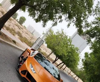 Car Hire Lamborghini Huracan Evo Cabrio #5998 Automatic in Dubai, equipped with 5.2L engine ➤ From Akil in the UAE.